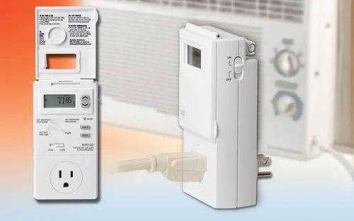 Miniatura 2 de Lux Termostato programable WIN100 de 5 a 2 días; voltaje de línea enchufable; baterías incluidas
