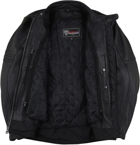 Miniatura 3 de Vance Leather s' Commuter Cafe Racer - Chaqueta de cuero para motocicleta con armadura para hombre