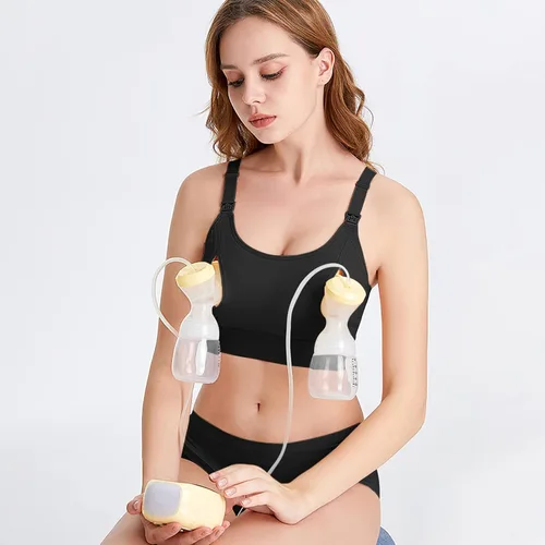 Miniatura 5 de 4HOW Sujetador de lactancia y extracción manos libres para lactancia materna - Soporte ajustable para extractor de leche compatible