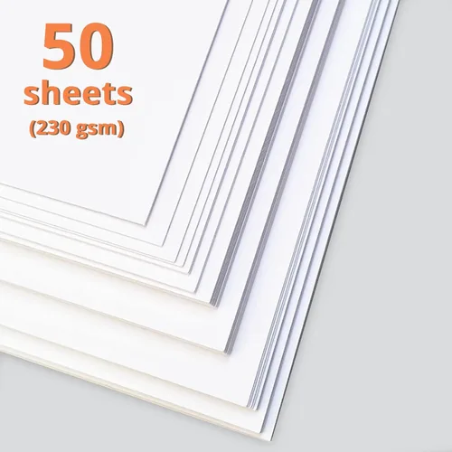 Miniatura 7 de Paquete de papel de cartulina blanca HTVRONT - 50 hojas de cartulina 8.5 x 11 pulgadas, tarjetas gruesas de 230 GSM para máquina de corte, papel