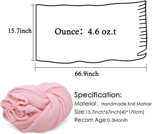Miniatura 5 de Envoltura de posado para recién nacido, accesorios de fotografía para recién nacidos, manta de punto suave y elástica, envoltura hecha a mano
