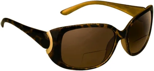 Miniatura 13 de proSPORT Lentes de sol bifocales para mujer, diseño moderno de guepardo, dorado, plateado, de gran tamaño, Jackie O, degradado, negro, tortuga