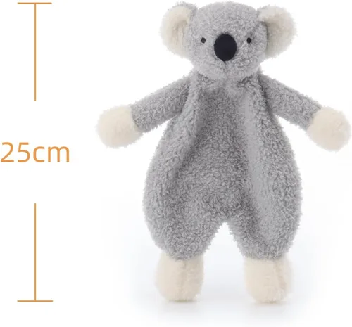 Miniatura 6 de Apricot Lamb Manta de seguridad de animales de peluche, koala gris, manta de personaje para guardería, felpa de lujo para acurrucarse