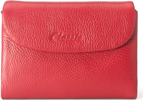 Miniatura 11 de Billetera para mujer, de piel auténtica, billetera de gran capacidad con tarjeteros, ventana de identificación, bolsillos con cremallera, cierre