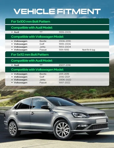 Miniatura 3 de YHTAUTO adaptadores para ruedas con buje céntrico 5x100/5x112mm, 20mm, compatibles con modelos Audi, Volkswagen, TT, Beetle, Golf, Jetta, Passat