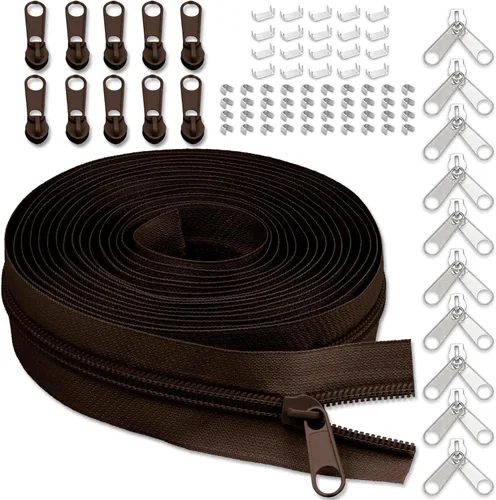 Miniatura 28 de Cinta de cremallera de nailon #5 para costura: YZSFIRM 10 yardas blancas por The Yard Cremalleras de bobina de nailon para manualidades de costura
