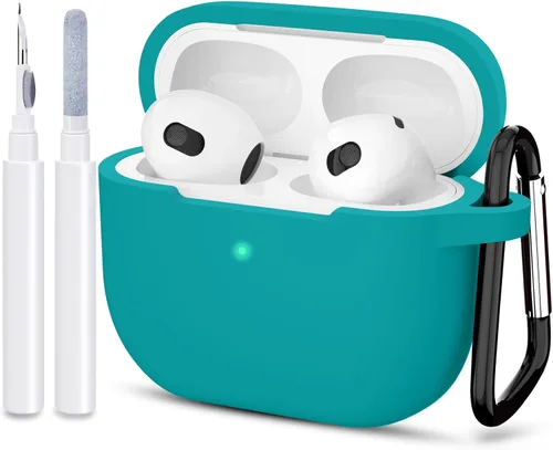Miniatura 24 de Compatible con AirPods 3, funda protectora de silicona para AirPods de tercera generación 2021, carga inalámbrica, azul oscuro