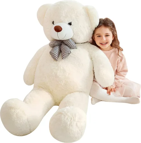Miniatura 13 de IKASA Oso de Peluche Gigante Animal de Peluche Juguete de Felpa, 47 pulgadas Grande Lindo Jumbo Juguetes Suaves, Enorme Gran Esponjoso Gordo Negro
