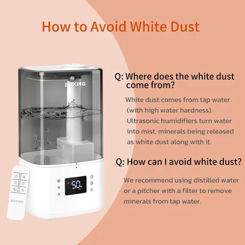 Miniatura 7 de BOXING - Humidificadores de niebla cálida y fría de 6L para dormitorio, humidificador de aire para habitación grande con control remoto, modo