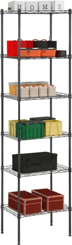 Miniatura 29 de Estantería metálica de almacenamiento de 6 niveles de 208.8 cm x 121.92 x 45.72 cm, con ruedas, resistente estante con capa de acero, cromado