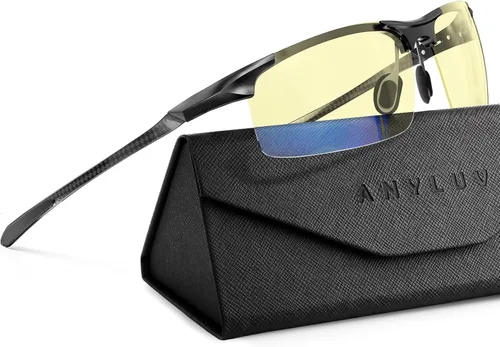 Miniatura 10 de ANYLUV Gafas de luz azul para hombre: gafas de bloqueo de luz azul de fibra de carbono ligeras anti para protección ocular
