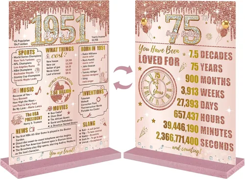 Miniatura 15 de Bumqviy Decoración de cumpleaños número 16 para niñas, cartel de madera de dos caras de oro rosa con soporte, regalo de cumpleaños de 16 años de edad