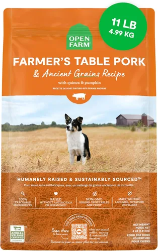Open Farm, Alimento seco para perros con granos ancestrales, rico en proteínas y nutrientes, 90% de proteína animal mezclada con frutas, verduras y
