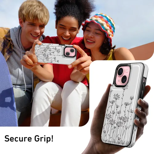 Miniatura 7 de FUNMIKO Funda tipo cartera para iPhone 13 Mini con tarjetero, bloqueo RFID, protección de grado militar y obras de arte impresas con rayos UV