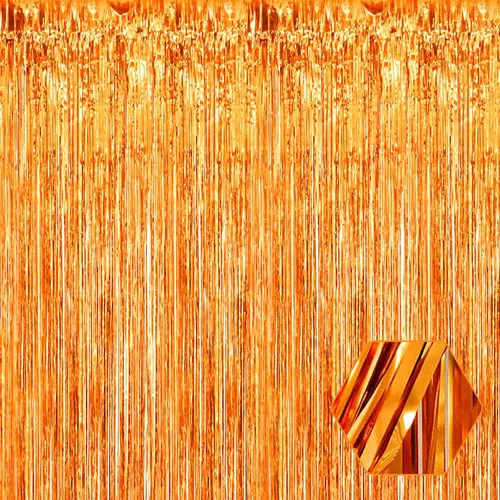 Miniatura 10 de Paquete de 3 cortinas de flecos de papel de aluminio negro, 3.28 pies x 8.2 pies, cortinas metálicas de oropel con flecos para cabina de fotos, día
