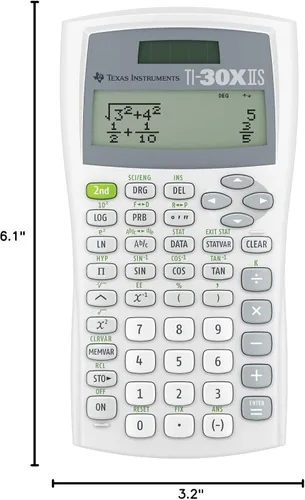 Miniatura 11 de Calculadora científica Texas Instruments TI-30 X IIS 2-Linea, Blanco