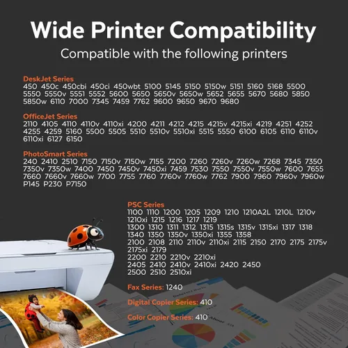Miniatura 2 de COCCINK 56 57 Cartucho de tinta para HP PSC 1210 1350 Deskjet 5550 5650 5150 Officejet 4105 4110 4252 5510 Photosmart 7450 7550 impresora