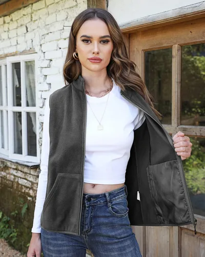 Miniatura 2 de Xeoxarel Chaleco de forro polar para mujer con 6 bolsillos (XS-2XL)