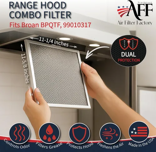 Miniatura 2 de Air Filter Factory Filtro de campana extractora BPQTF, 99010317, QT2000, WA6500, WA65F, S99010317 Reemplazo para Broan Nutone Aluminio Grasa Malla