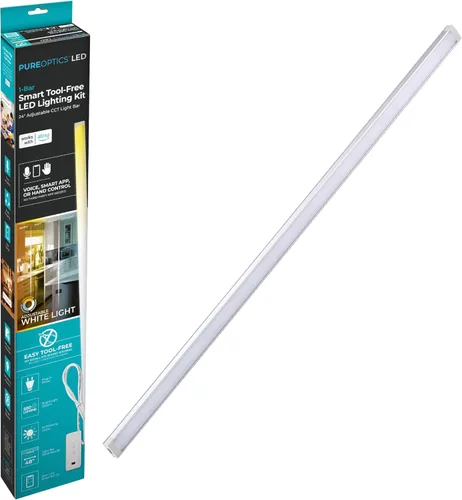 Miniatura 8 de PureOptics LED Funciona con Alexa Kit de iluminación inteligente para debajo del gabinete, LED ajustables, (6) barras de 9 pulgadas, color blanco
