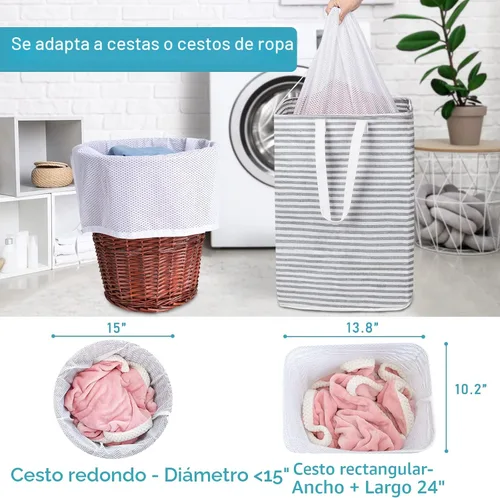 Miniatura 8 de Polecasa Bolsas de lavandería grandes de malla de diamante extra resistentes con cierre de cordón y etiqueta de identificación, bolsa