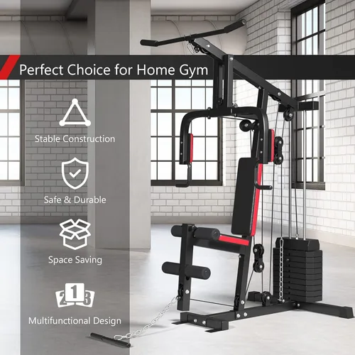 Miniatura 6 de Goplus Sistema de gimnasio en casa multifunción, equipo de entrenamiento de fuerza, máquina de fuerza para fitness, para entrenamiento de cuerpo
