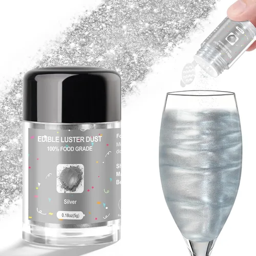 Miniatura 9 de CRPTHE Polvo de Polvo de Lustre Azul Comestible 5g, Purpurina Comestible para Bebidas, Polvo de Purpurina de Grado Alimenticio para Cócteles