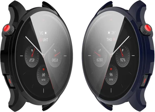 Miniatura 9 de Funda compatible con Amazfit GTR 4, resistente a los arañazos, funda protectora de policarbonato con protector de pantalla de vidrio templado HD