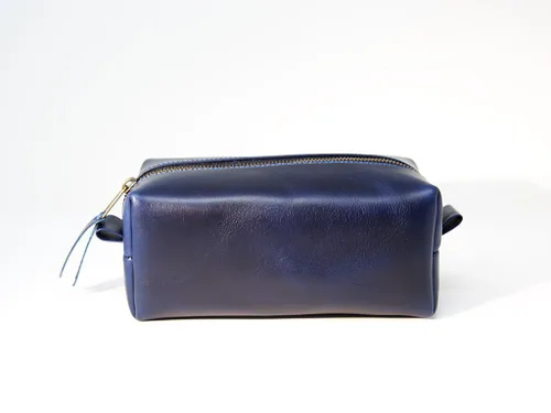 Miniatura 4 de Kit Dopp de piel auténtica, bolsa de aseo portátil para hombre para artículos de afeitado y aseo, organizador de cosméticos de viaje, regalo