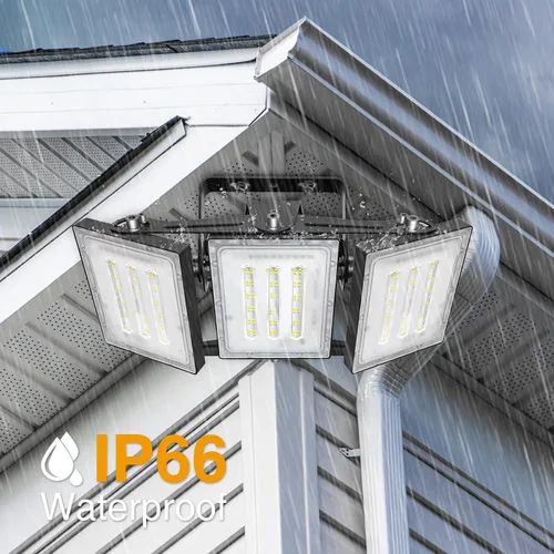 Miniatura 6 de Luces LED de inundación para exteriores, 150 W, 15000 lúmenes, 6000 K, del anochecer al amanecer, iluminación exterior con fotocélula IP66