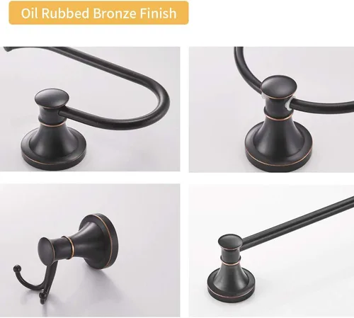 Miniatura 2 de BESy Juego de 4 accesorios de baño de bronce aceitado
