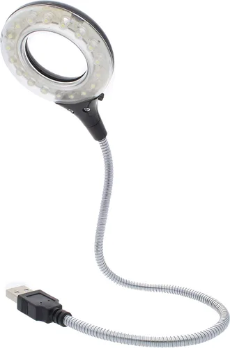 Miniatura 2 de The Beadsmith Bright FX - Luz LED USB, 18 luces LED para un brillo máximo, cable de metal flexible para múltiples posiciones, interruptor