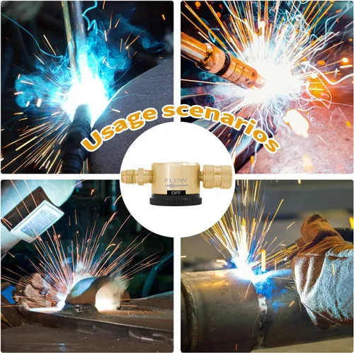Miniatura 7 de WEIDOU - Herramienta de purga de nitrógeno amarilla mejorada para HVAC Modos de purga y frenado Regulador ajustable de 50-200 PSI Montaje