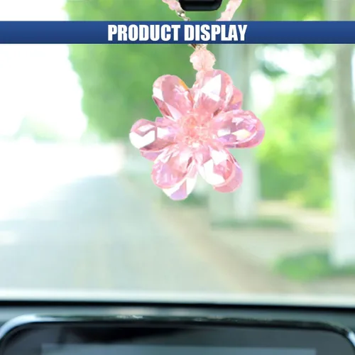 Miniatura 6 de Colgante de flor de cristal para automóvil, adorno colgante de decoración para espejo retrovisor del automóvil, accesorios interiores del auto