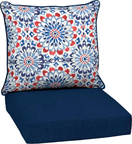 Miniatura 12 de Arden Outdoor Deep Seat Cushion Set, 24 x 24 pulgadas, Cojín para patio resistente al clima, a la lluvia y a la decoloración para silla, sofá y sofá