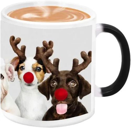 Queena Taza personalizada con foto sensible al calor, taza de café personalizada mágica que cambia de color para añadir foto con logo en tazas de