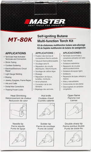 Miniatura 9 de Master Appliance MT-80K Kit de micro antorcha de butano [antorcha de butano, herramienta de calor sin llama, soldador y cuchillo caliente] de mano