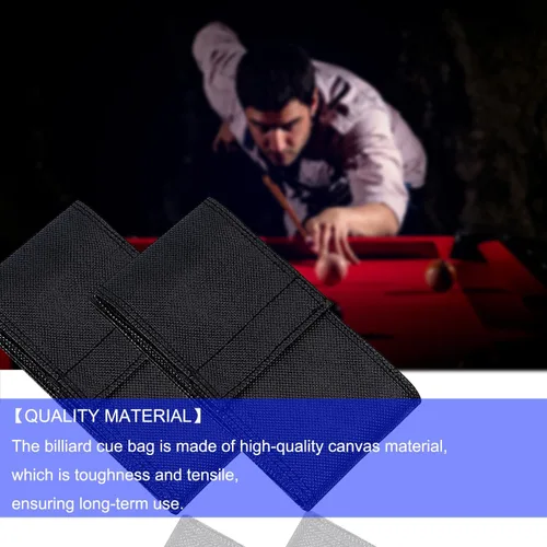 Miniatura 6 de Estuche para taco de billar, almacenamiento de palo de piscina suave negro, bolsa de transporte de 32 pulgadas para palo de taco de billar 1/2