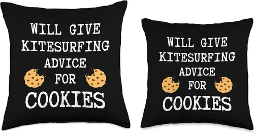 Miniatura 3 de Kitesurfing Gifts Kitesurfer Equipment Kitesurf Advice for Cookies Water Sports Funny Kitesurfing Throw Pillow, 16x16, Multicolor