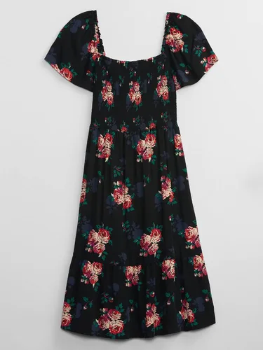 Miniatura 4 de GAP Vestido midi de manga corta con cuello cuadrado para mujer