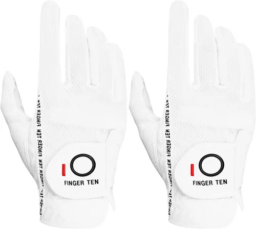 Miniatura 13 de FINGER TEN Guantes de golf para hombre para golfista diestro o zurdo, agarre para lluvia, valor 2 unidades, guante de golf para mano izquierda