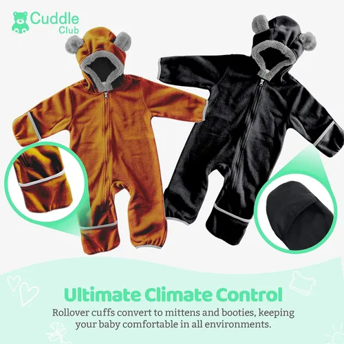 Miniatura 36 de Enterizo de vellón para bebé, rómper de una sola pieza con capucha para niños, ropa para exteriores, chaqueta infantil