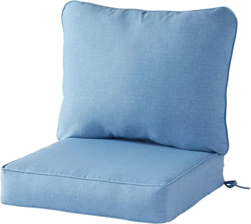Miniatura 9 de Greendale Home Fashions Juego de cojines de asiento profundo para exterior de 2 piezas, Adobe Ártico