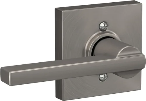 Miniatura 27 de Schlage F10 LAT 626 CEN Latitude - Manilla de puerta con moldura Century, cerradura de paso para pasillo y armario, cromo satinado