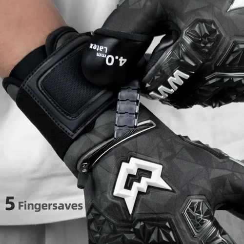 Miniatura 4 de WVVOU Guantes de portero de fútbol para adultos y jóvenes, guantes de portero de alto rendimiento con 5 protectores de dedos desmontables, guantes