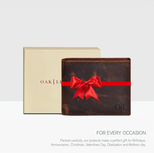 Miniatura 13 de Carteras RFID delgadas para hombres - Cartera de bolsillo frontal de piel genuina