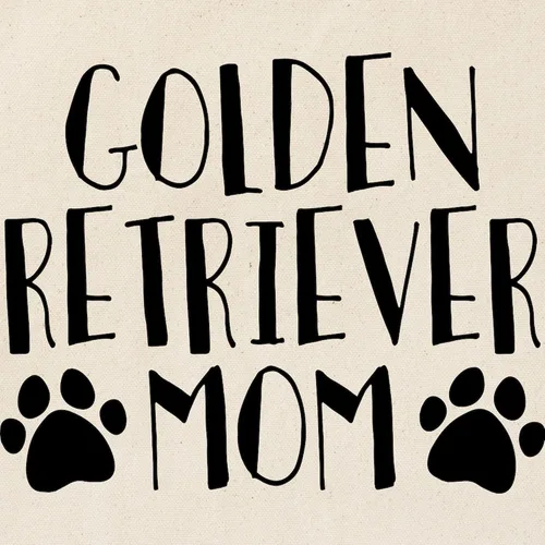 Miniatura 2 de CafePress Golden Retriever - Bolsa de lona natural para mamá, bolsa de compras reutilizable