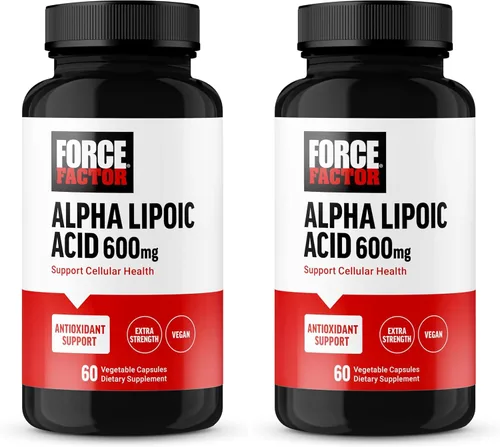 Miniatura 10 de Force Factor Cápsulas de ácido alfa lipoico de 600 mg, suplemento antioxidante, suplemento ALA para apoyo cardiovascular y salud celular, vegano