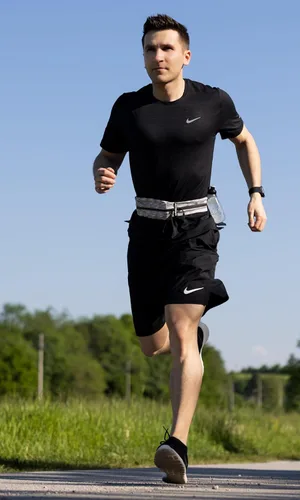 Miniatura 3 de Cinturón de correr Fitgriff® para hombres y mujeres - Bolso de jogging seguro para teléfono, llaves y elementos esenciales - Para todos los Blanco