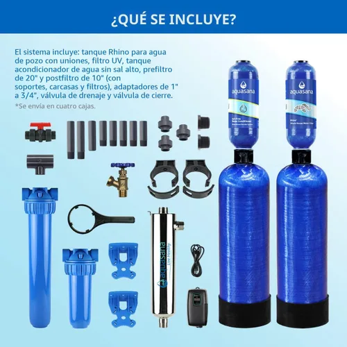 Miniatura 5 de Aquasana - Sistema de filtro de agua de pozo para toda la casa – Alternativa suavizante de agua con purificador UV – Descalcificador sin sal